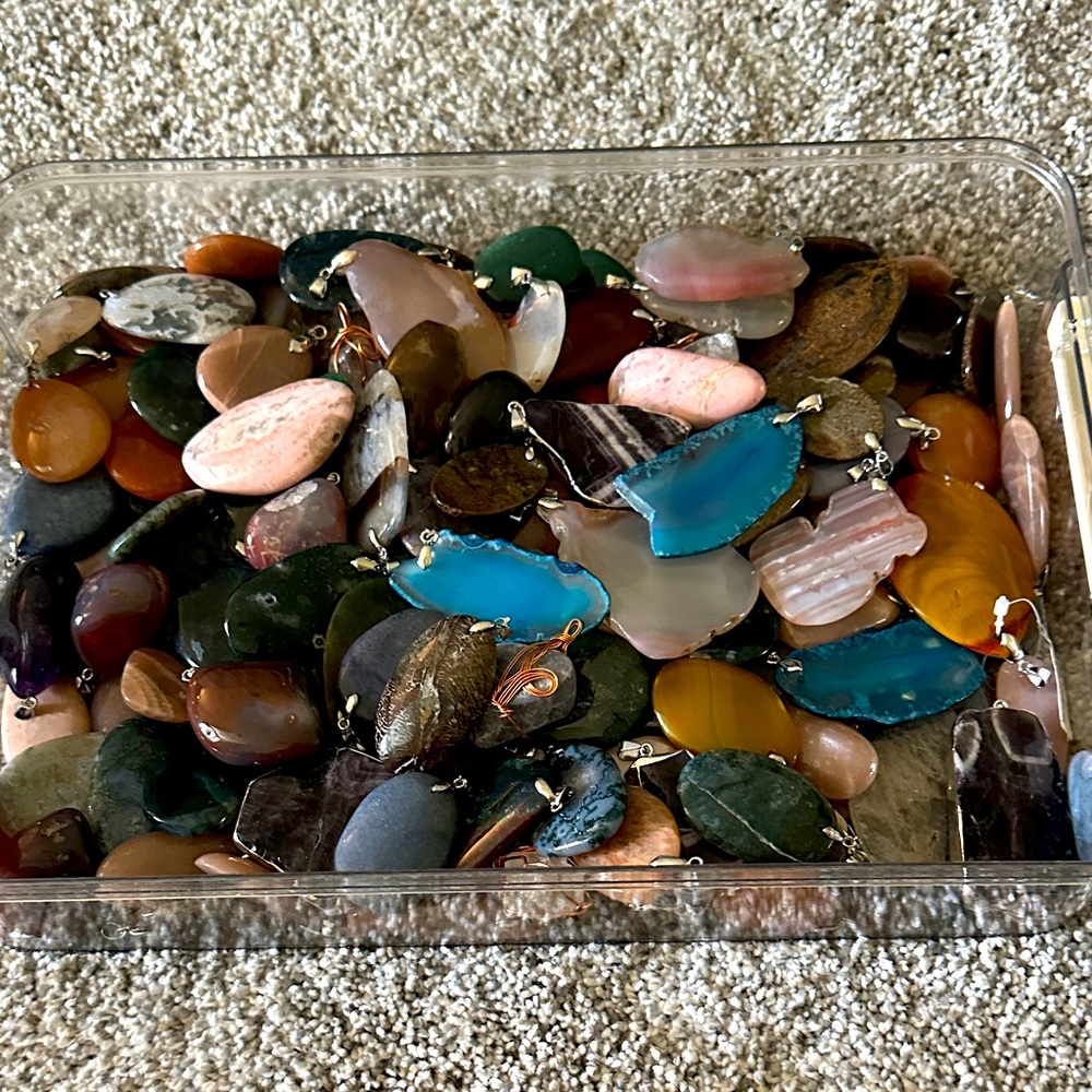 Assorted Agate Stone and Crystal Pendants